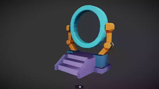 futuristic portal device with stairs