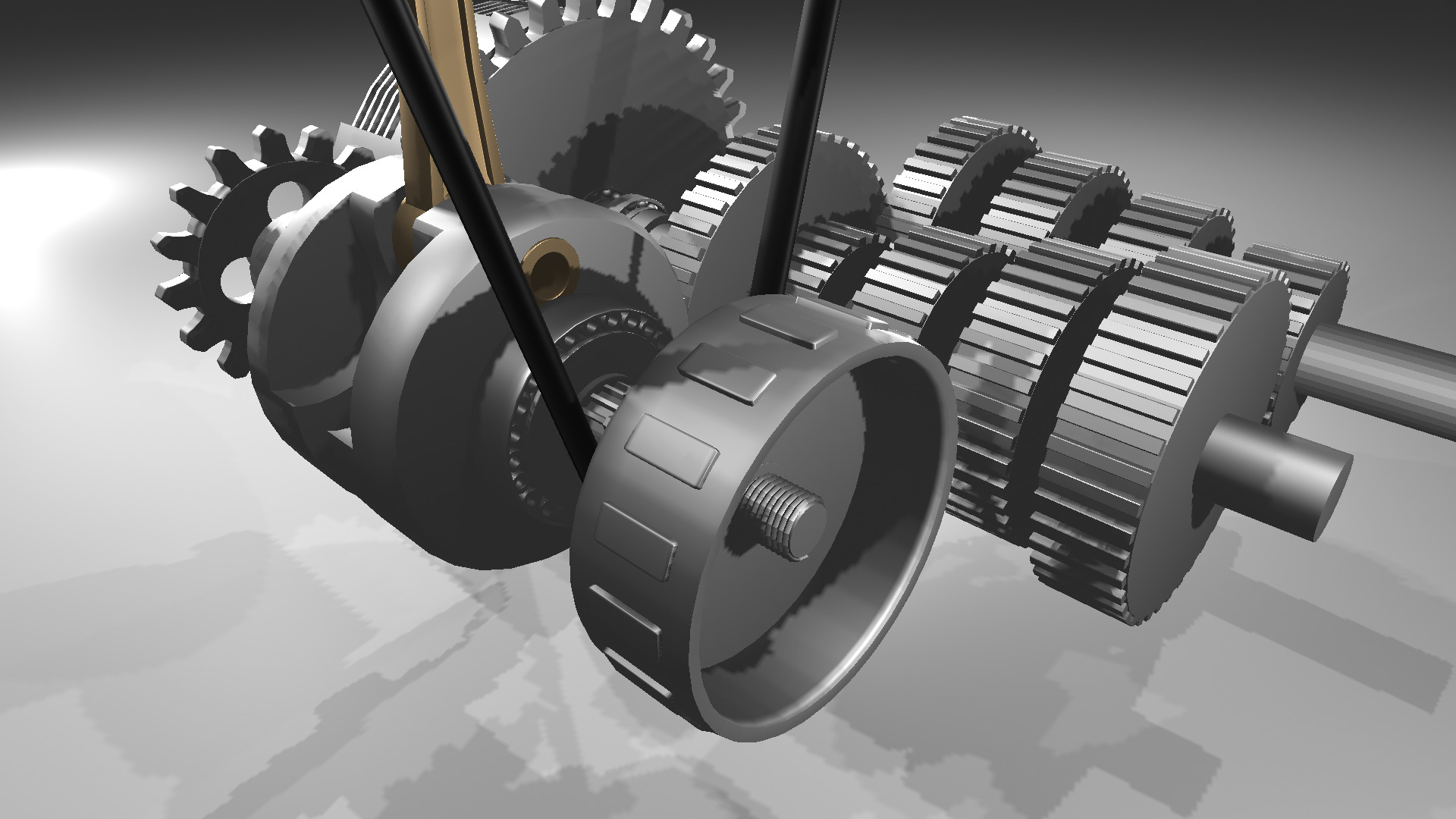 motorcycle engine cutaway model 3D 3D model_3