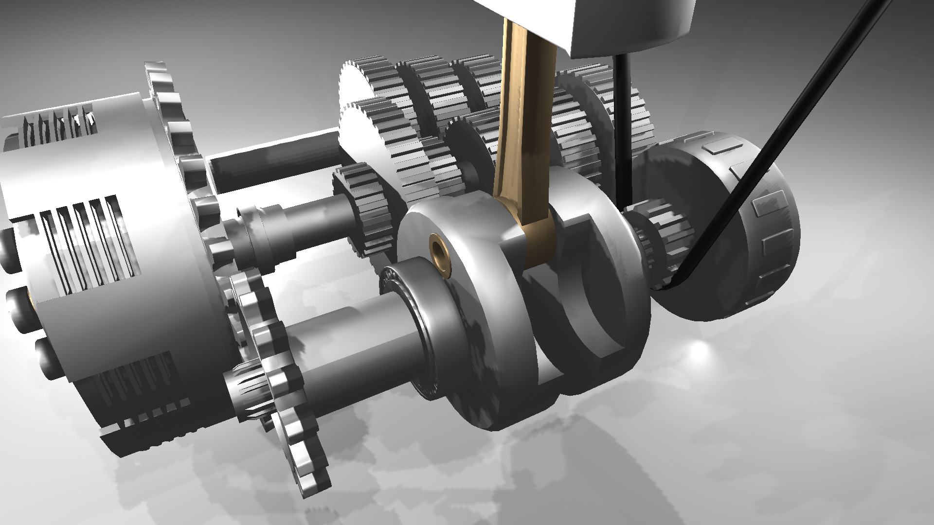 motorcycle engine cutaway model 3D 3D model_2