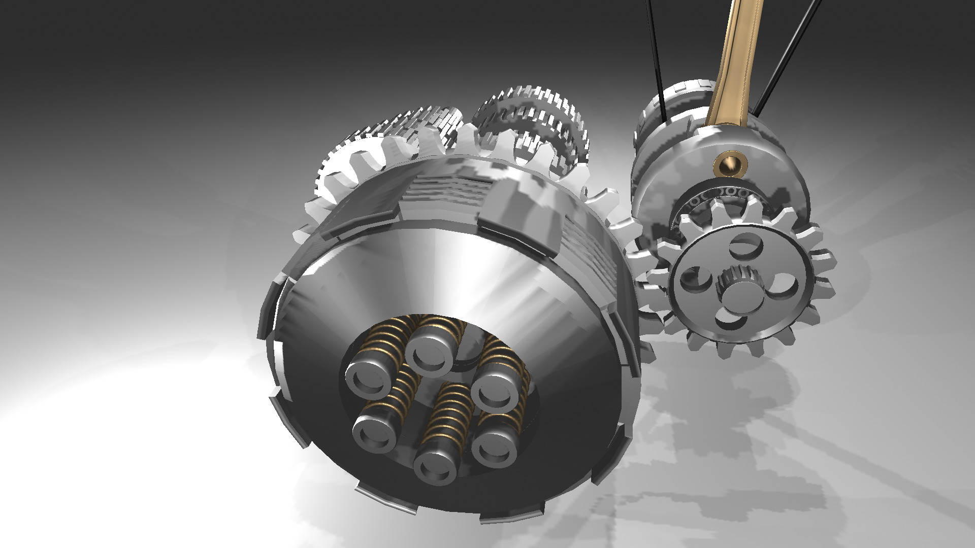 motorcycle engine cutaway model 3D 3D model_1