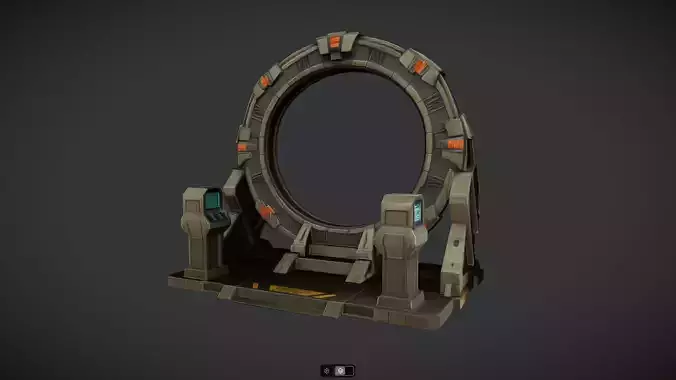 futuristic portal device with control panel