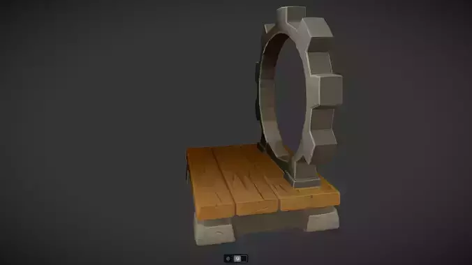 cartoon portal platform with gear frame