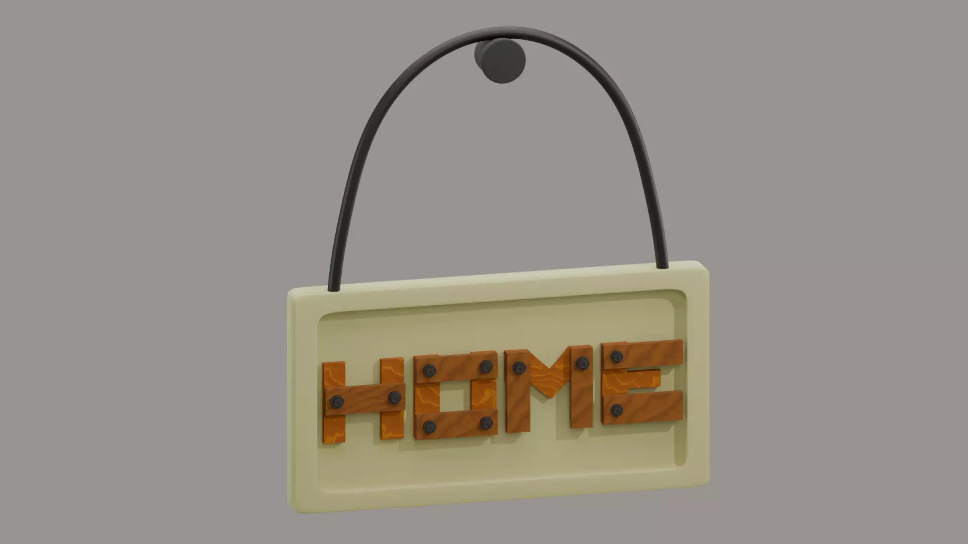 3D Wood Sign HOME - Free Free low-poly 3D model