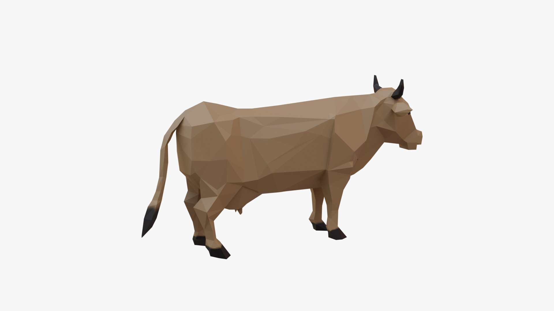 Cow low poly Low-poly 3D model_4