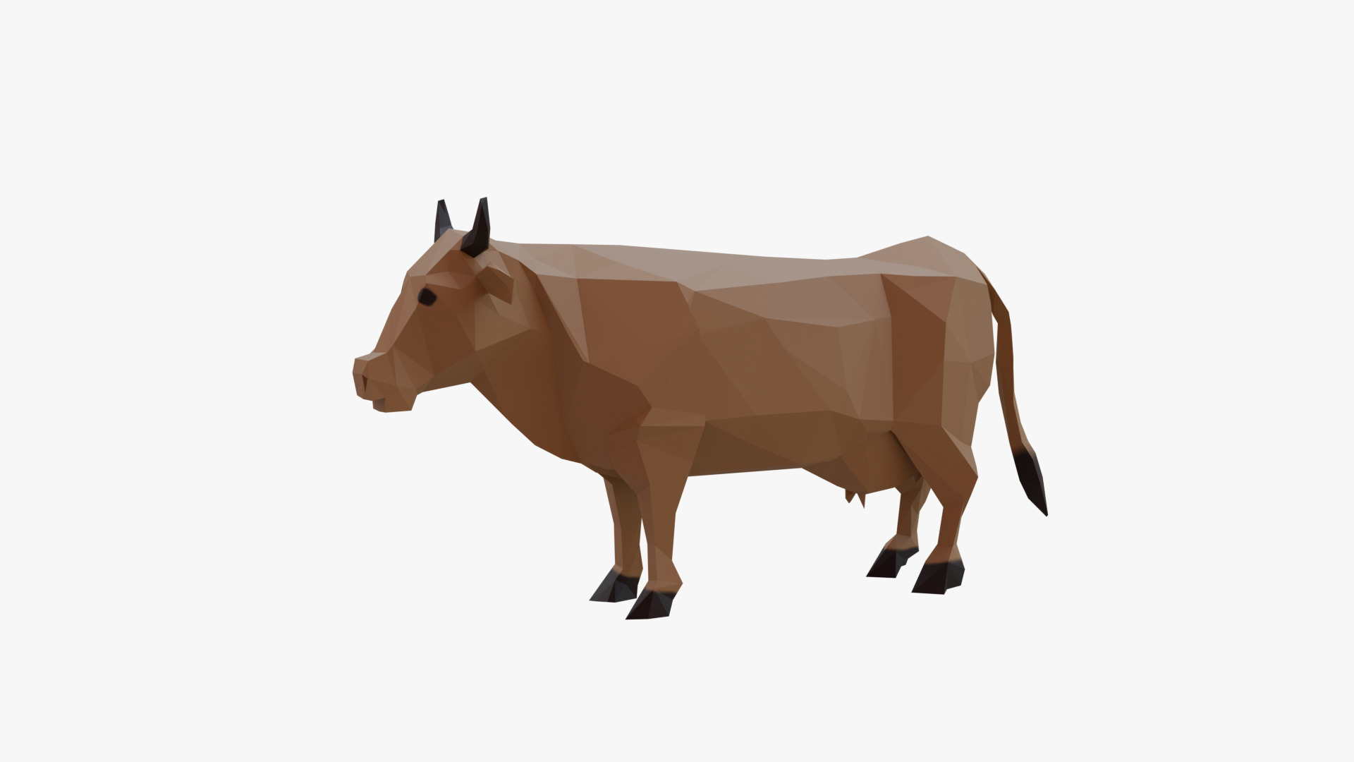 Cow low poly Low-poly 3D model_1
