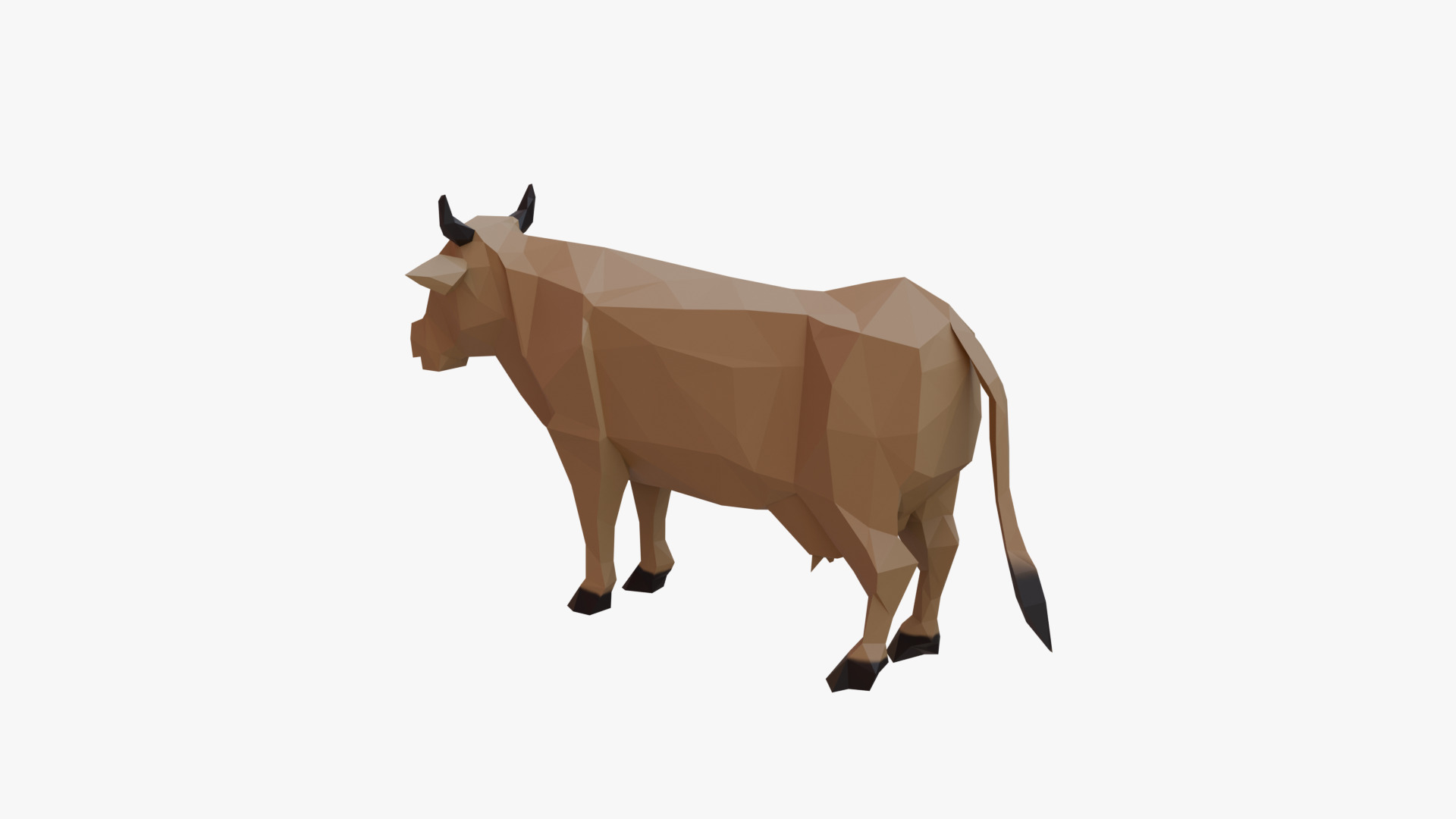 Cow low poly Low-poly 3D model_5