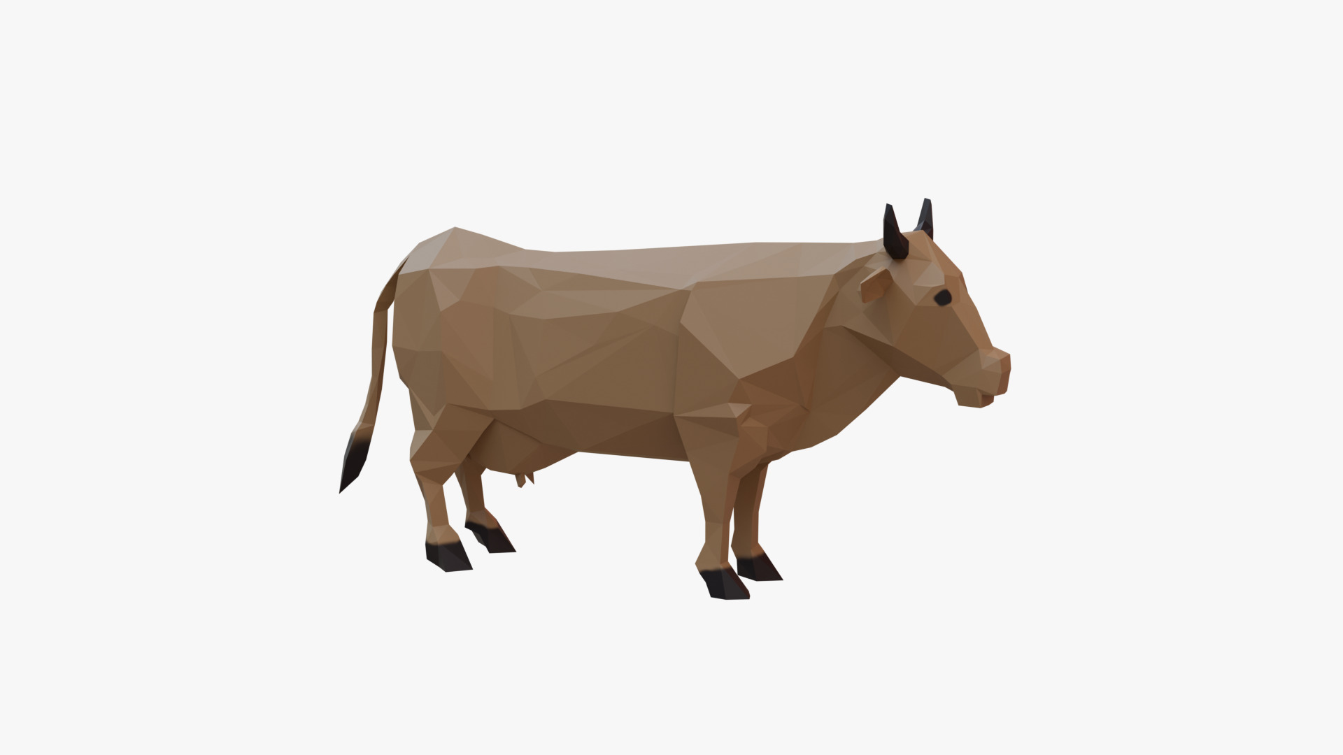 Cow low poly Low-poly 3D model_3