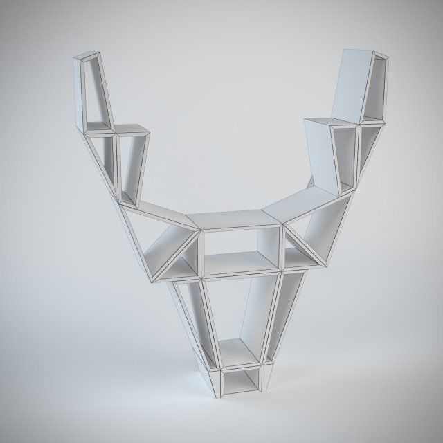 Bookshelf Deer 3D model_3