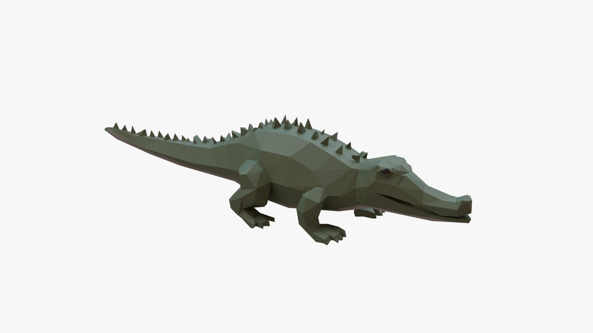 Crocodile low poly Low-poly 3D model_3