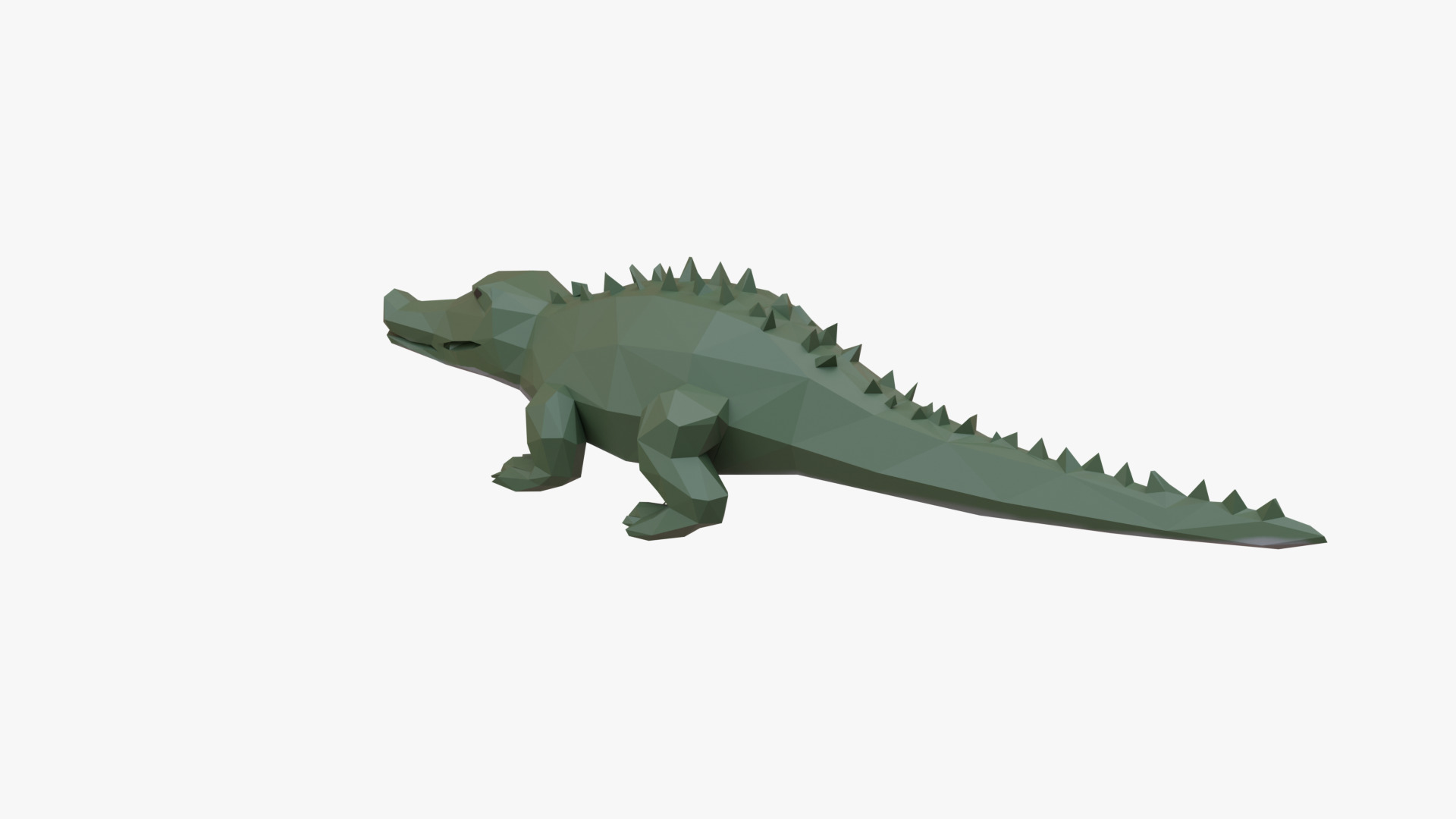 Crocodile low poly Low-poly 3D model_5