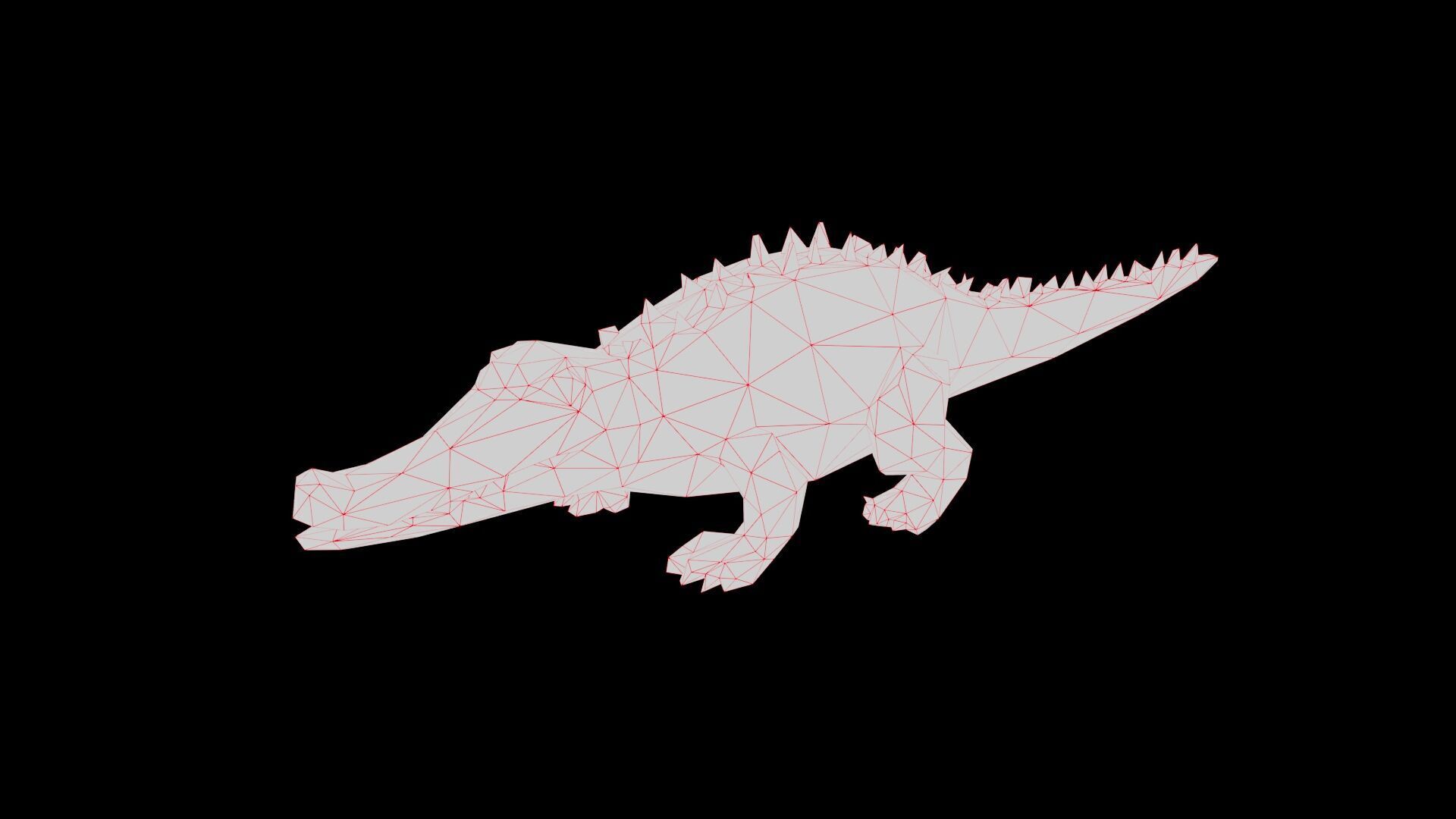 Crocodile low poly Low-poly 3D model_6