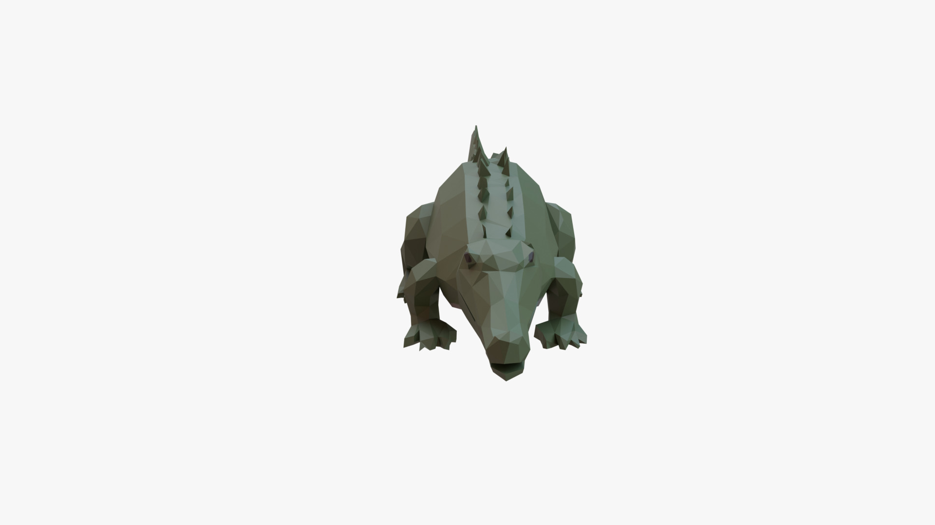 Crocodile low poly Low-poly 3D model_2