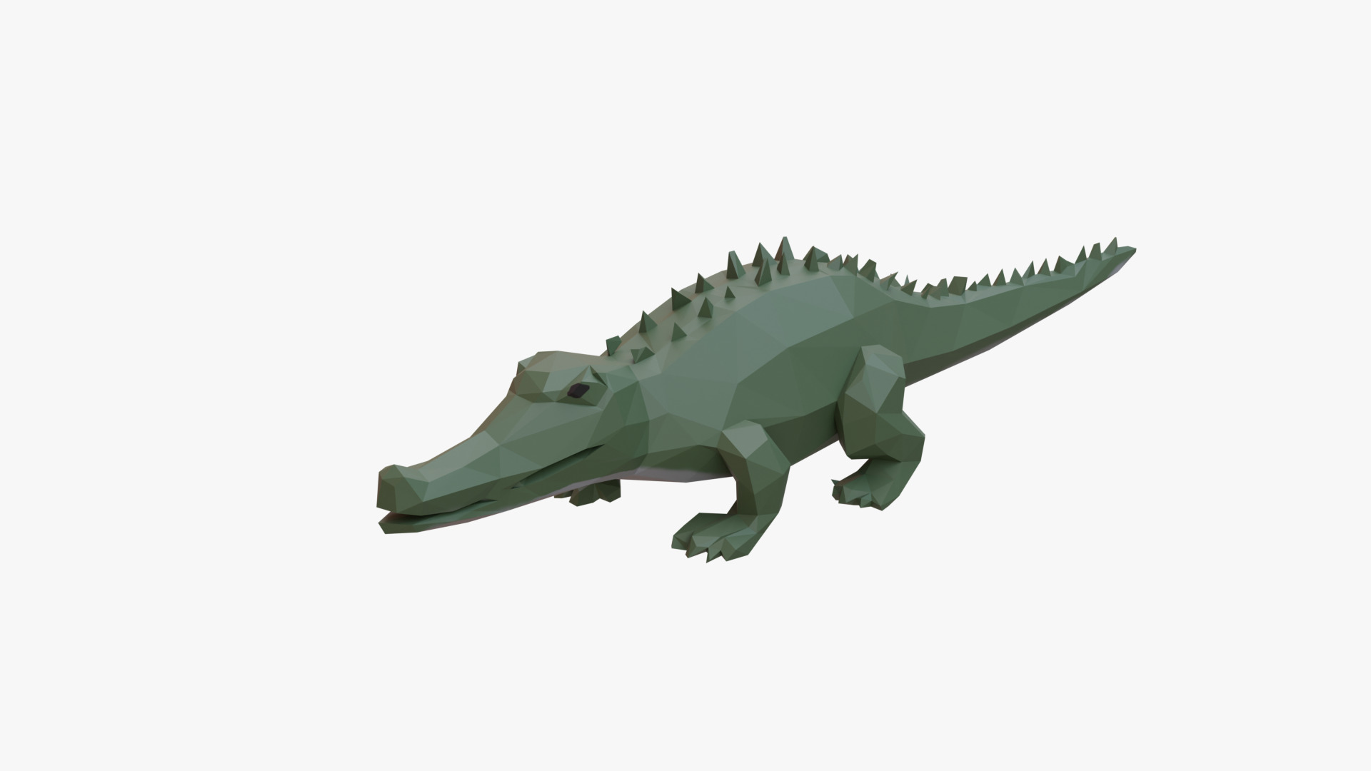 Crocodile low poly Low-poly 3D model_1