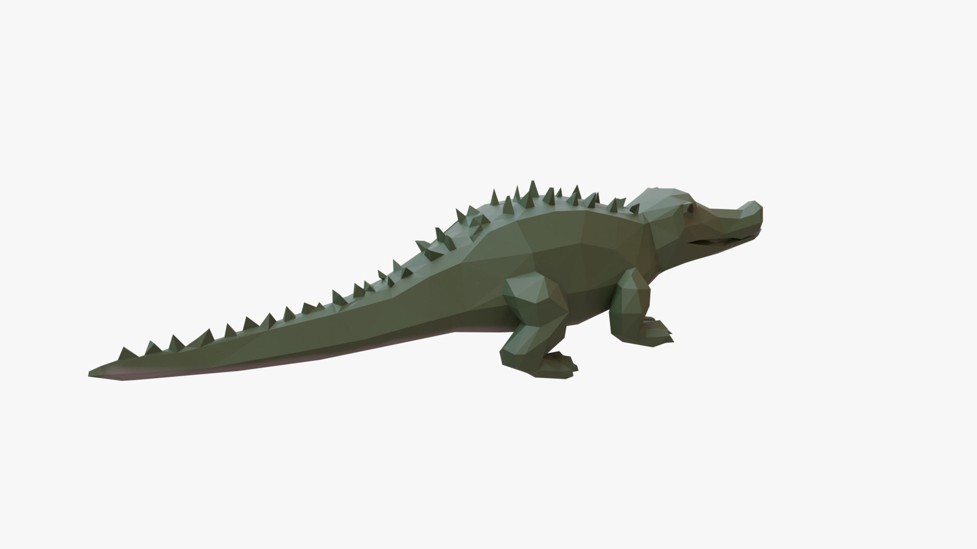 Crocodile low poly Low-poly 3D model_4