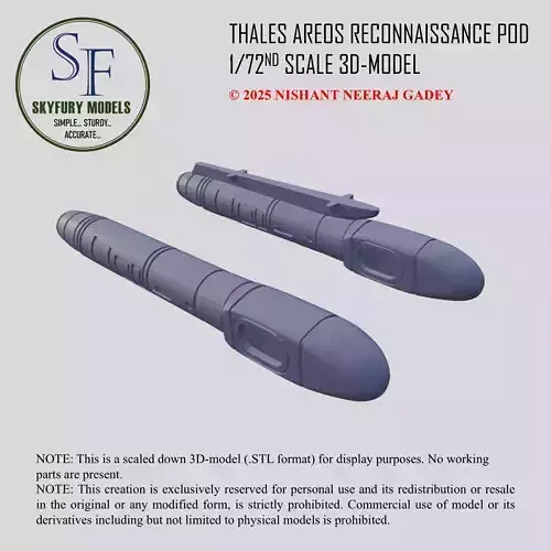 1-72 SCALE THALES AREOS POD 3D-MODEL KIT