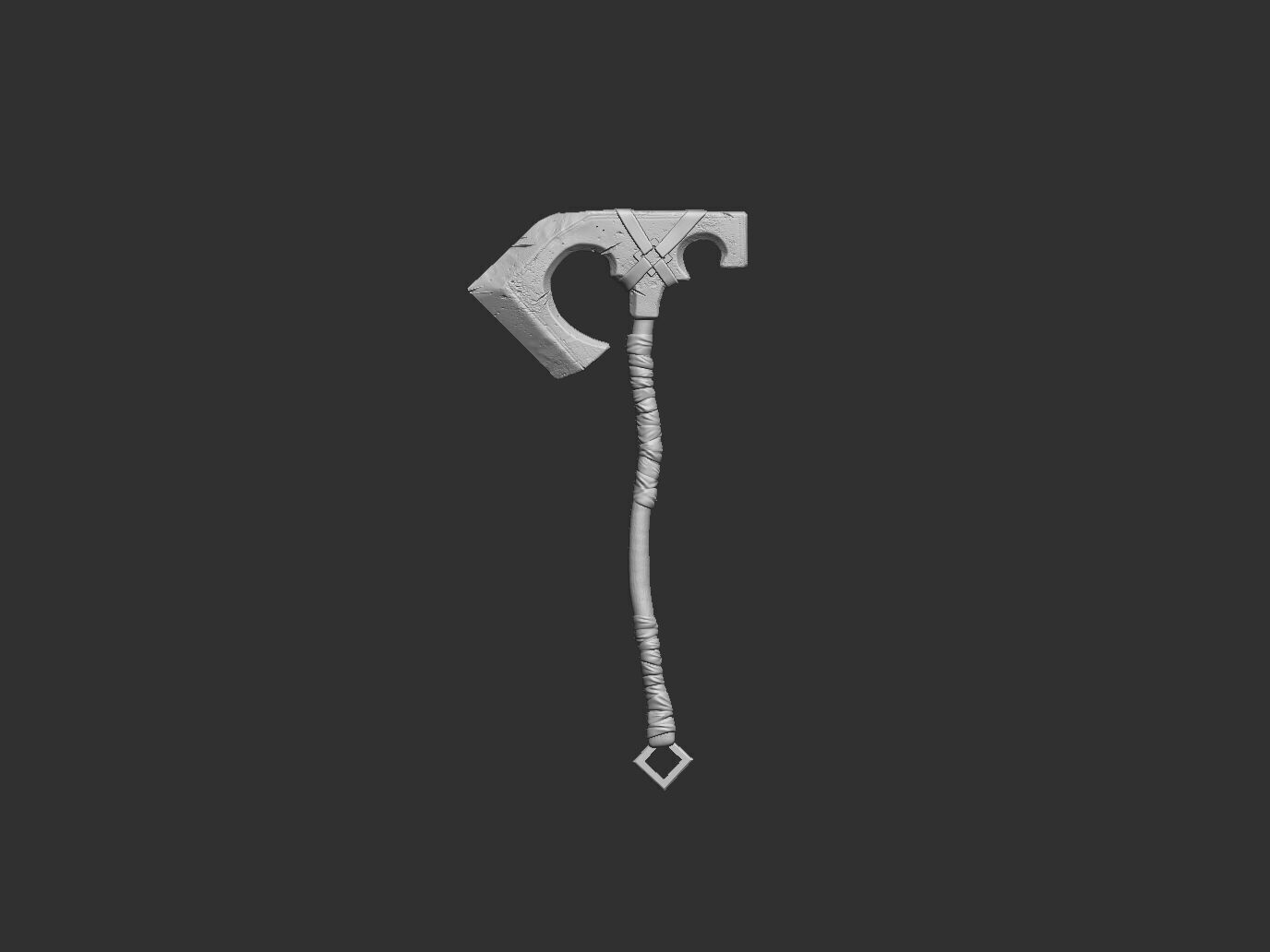 Stylized Viking and Warrior Axe 3D print model_1