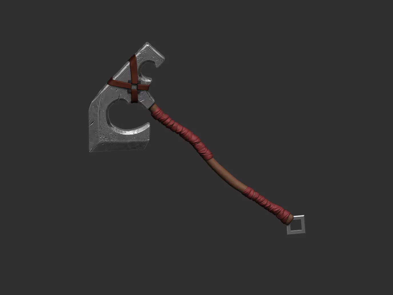 Stylized Viking and Warrior Axe 3D print model_0