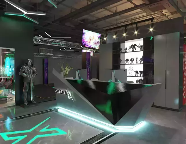 Roam Arena Interior VR Gaming Stations Escape Boxes