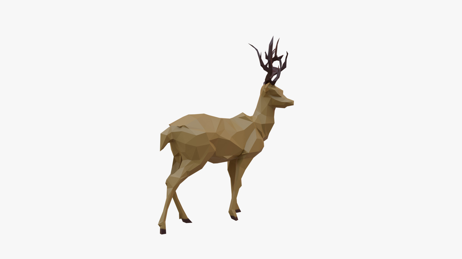Deer low poly Low-poly 3D model_2
