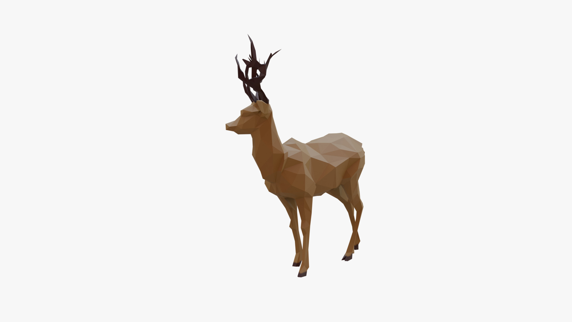 Deer low poly Low-poly 3D model_4