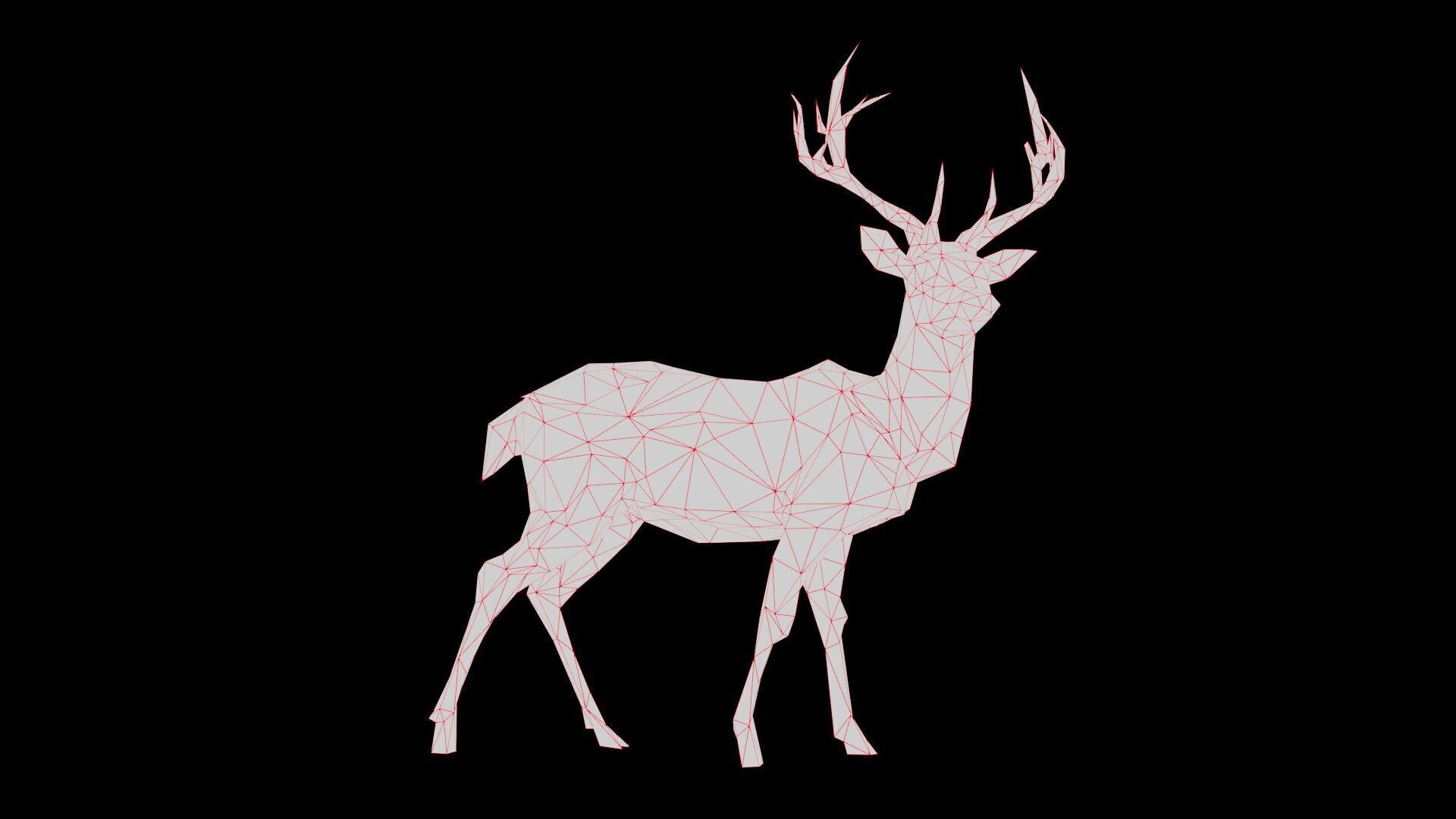 Deer low poly Low-poly 3D model_6