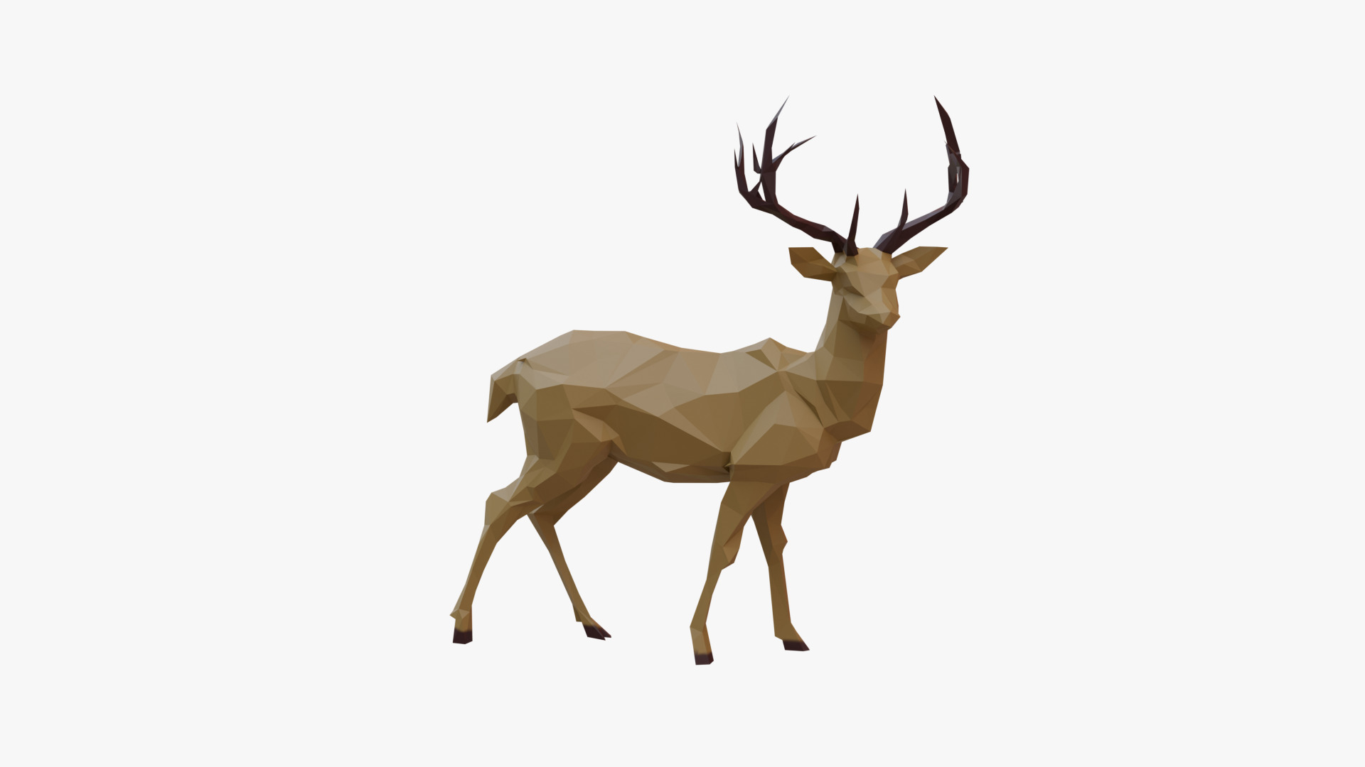 Deer low poly Low-poly 3D model_1