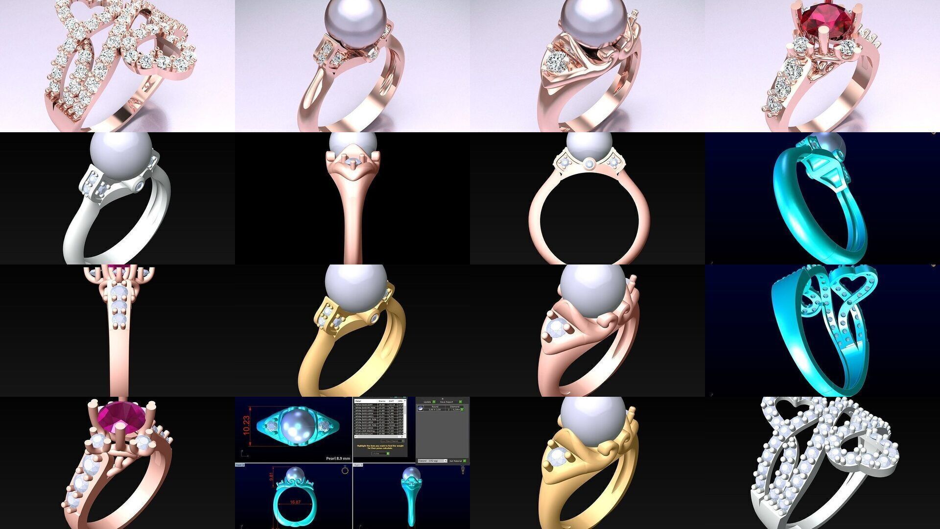 Collection 3d Ring Jewellery - 100 Womens Rings N22 _11