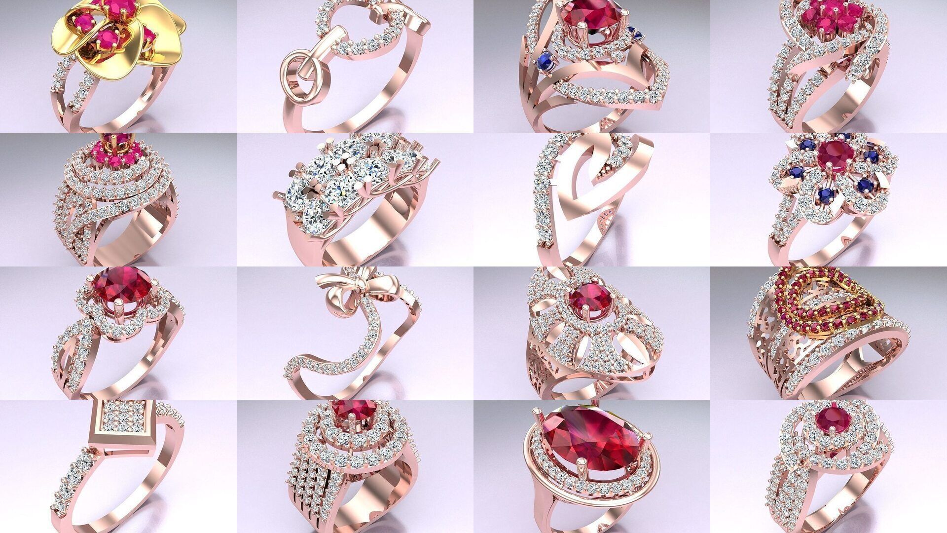 Collection 3d Ring Jewellery - 100 Womens Rings N22 _3
