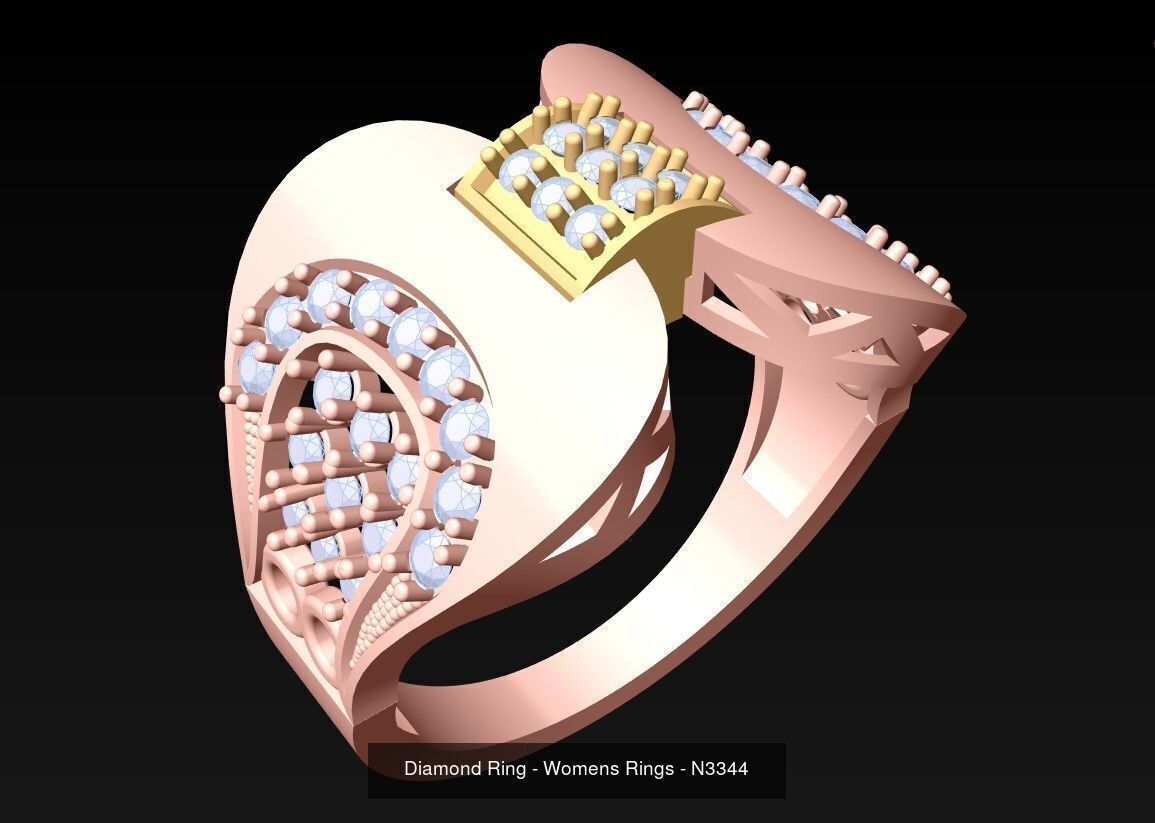 Collection 3d Ring Jewellery - 100 Womens Rings N22 _96