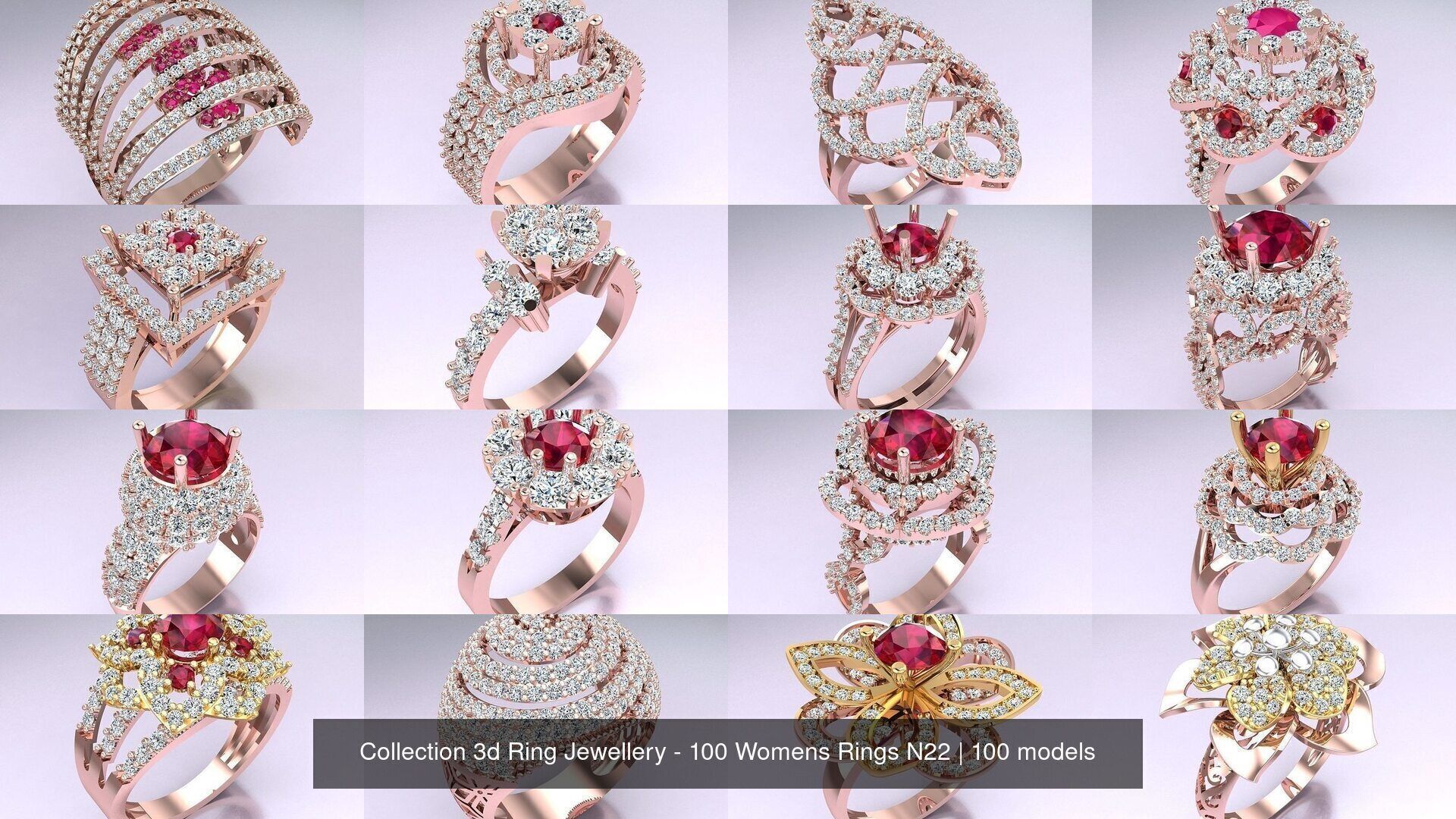 Collection 3d Ring Jewellery - 100 Womens Rings N22 _6
