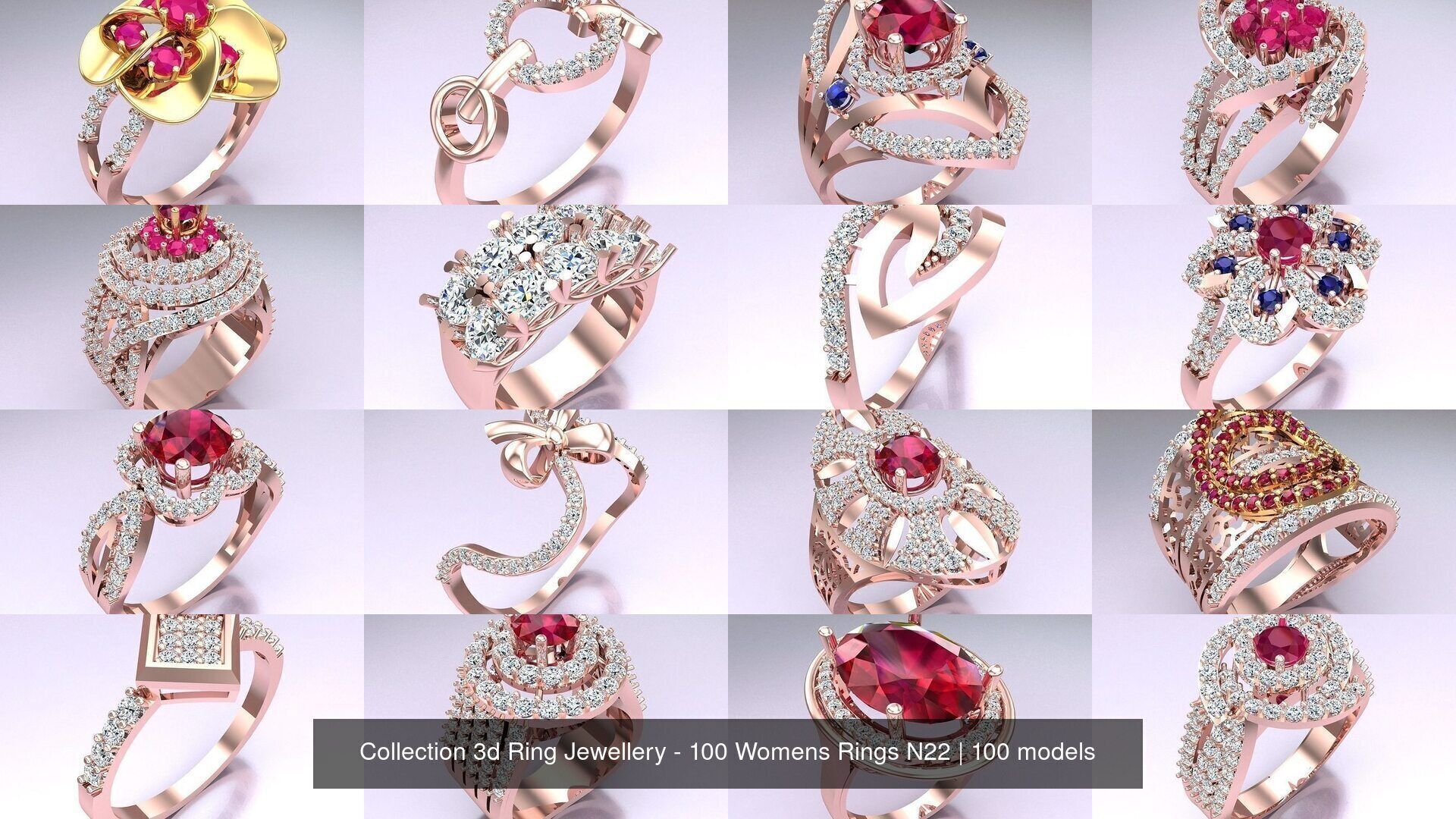 Collection 3d Ring Jewellery - 100 Womens Rings N22 _4