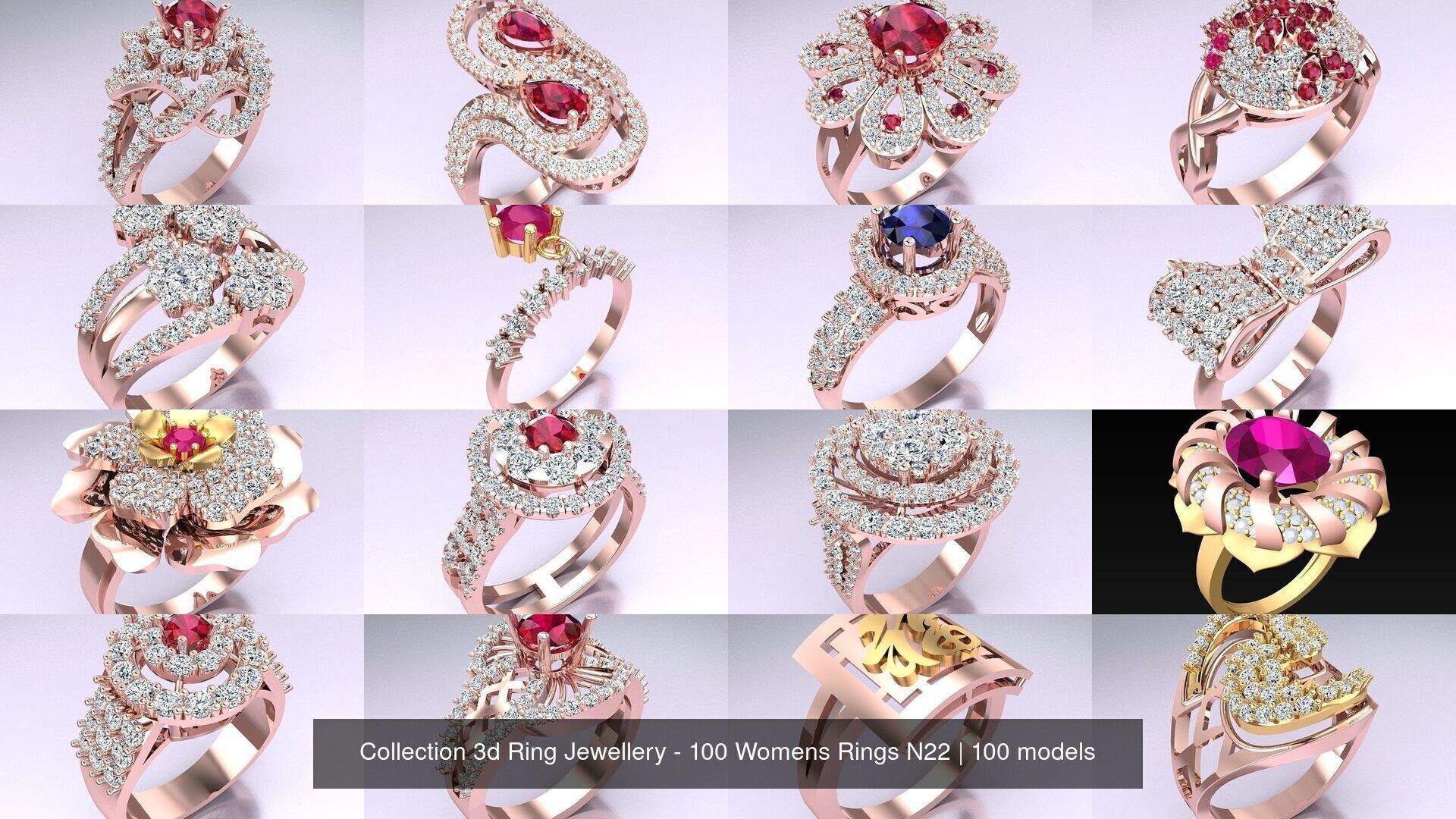 Collection 3d Ring Jewellery - 100 Womens Rings N22 _8