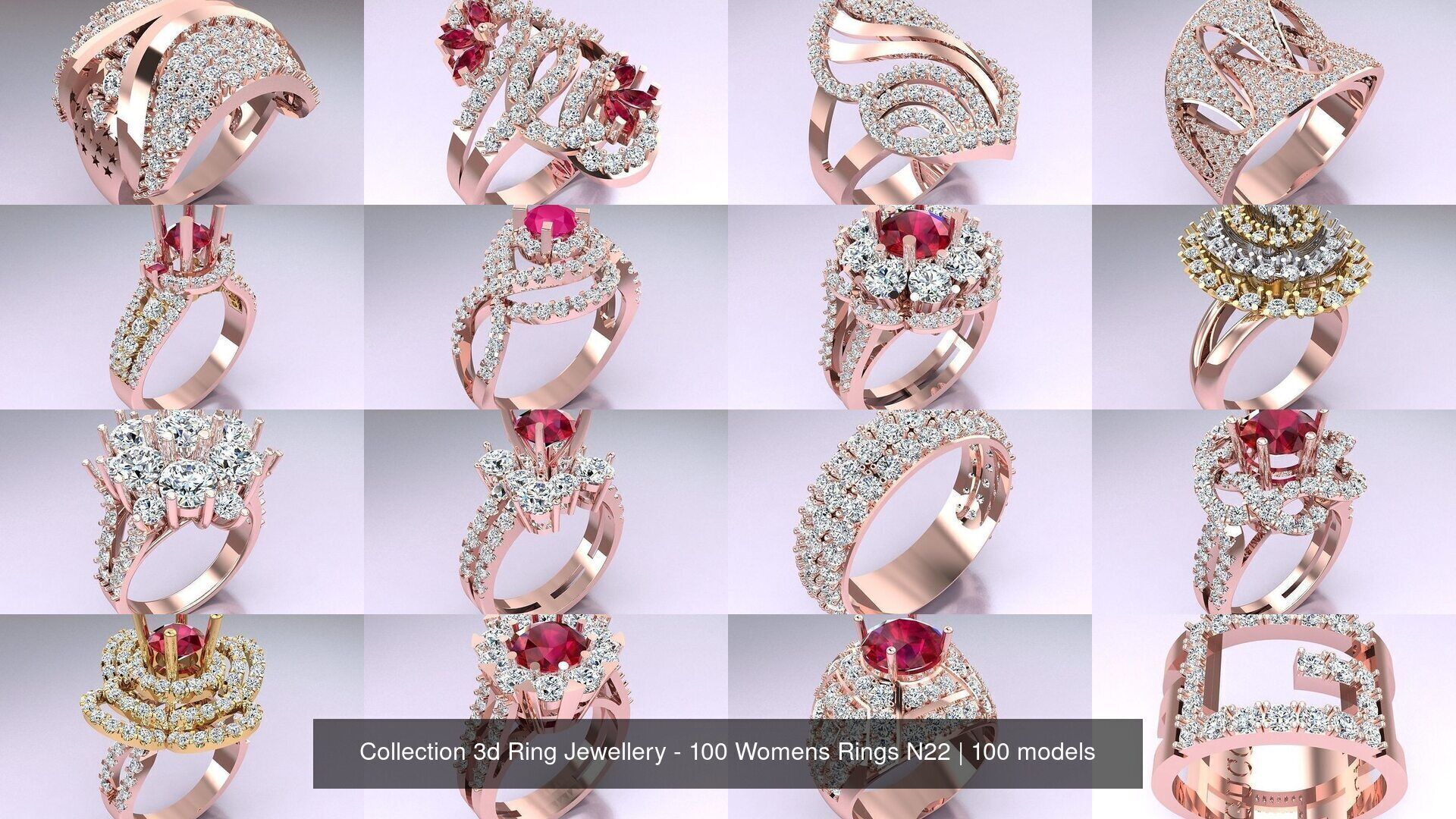 Collection 3d Ring Jewellery - 100 Womens Rings N22 _2