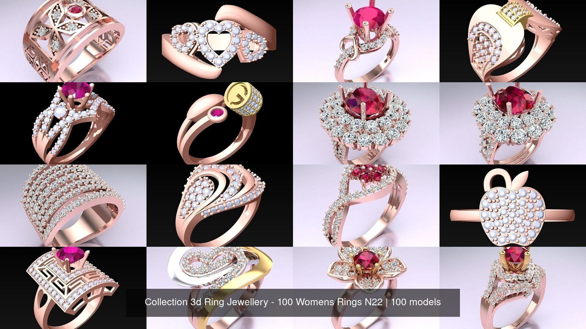 Collection 3d Ring Jewellery - 100 Womens Rings N22 _10