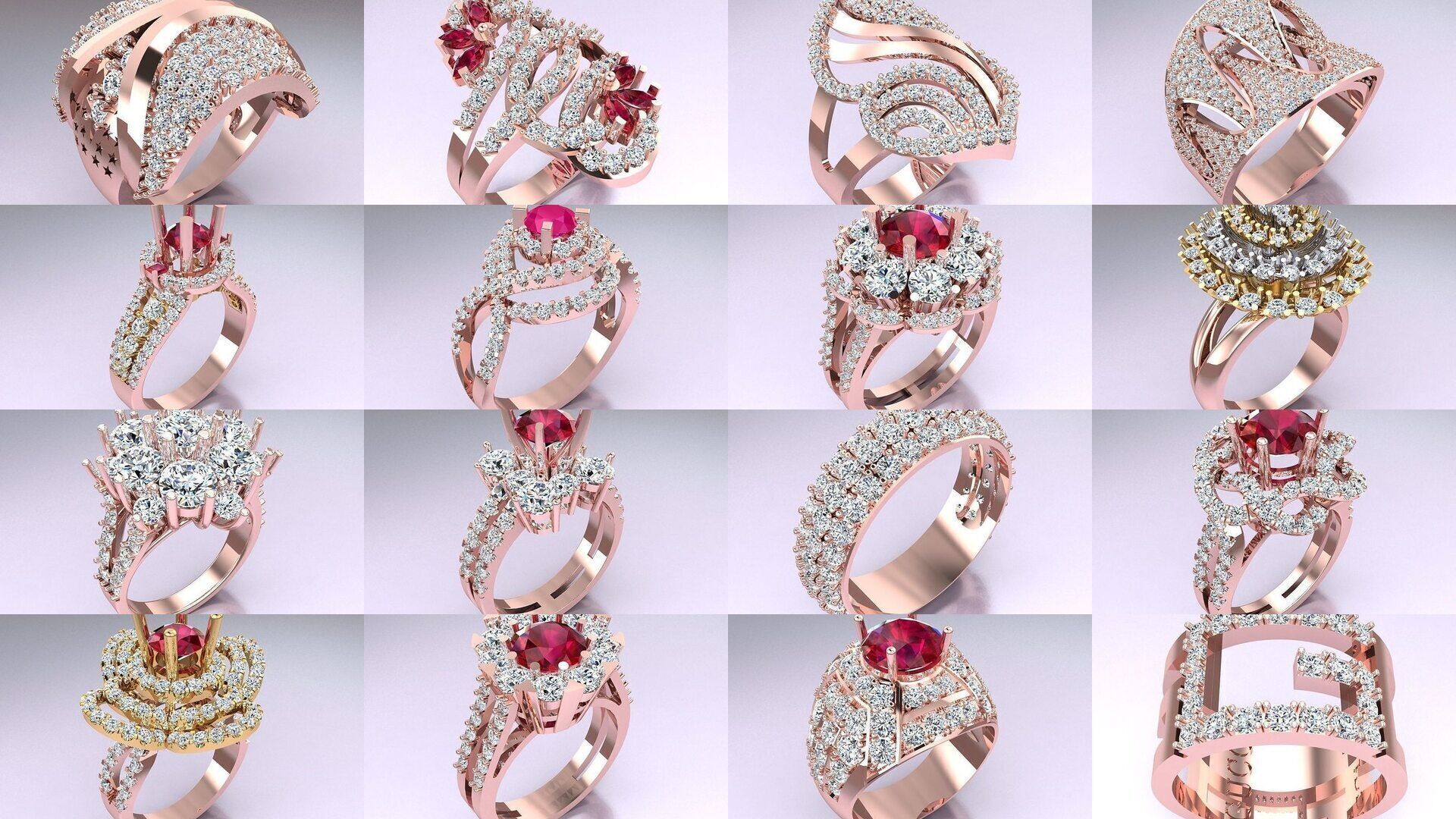 Collection 3d Ring Jewellery - 100 Womens Rings N22 _1