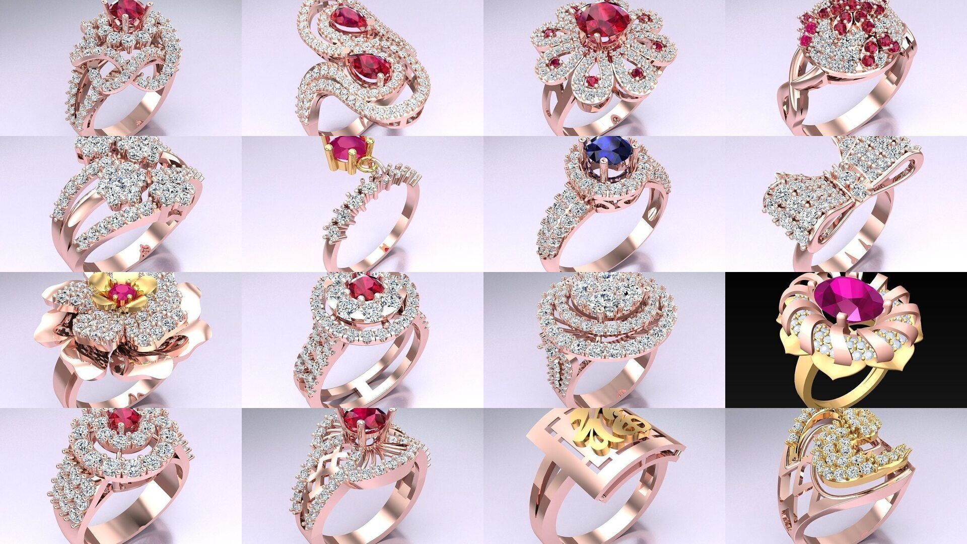 Collection 3d Ring Jewellery - 100 Womens Rings N22 _7
