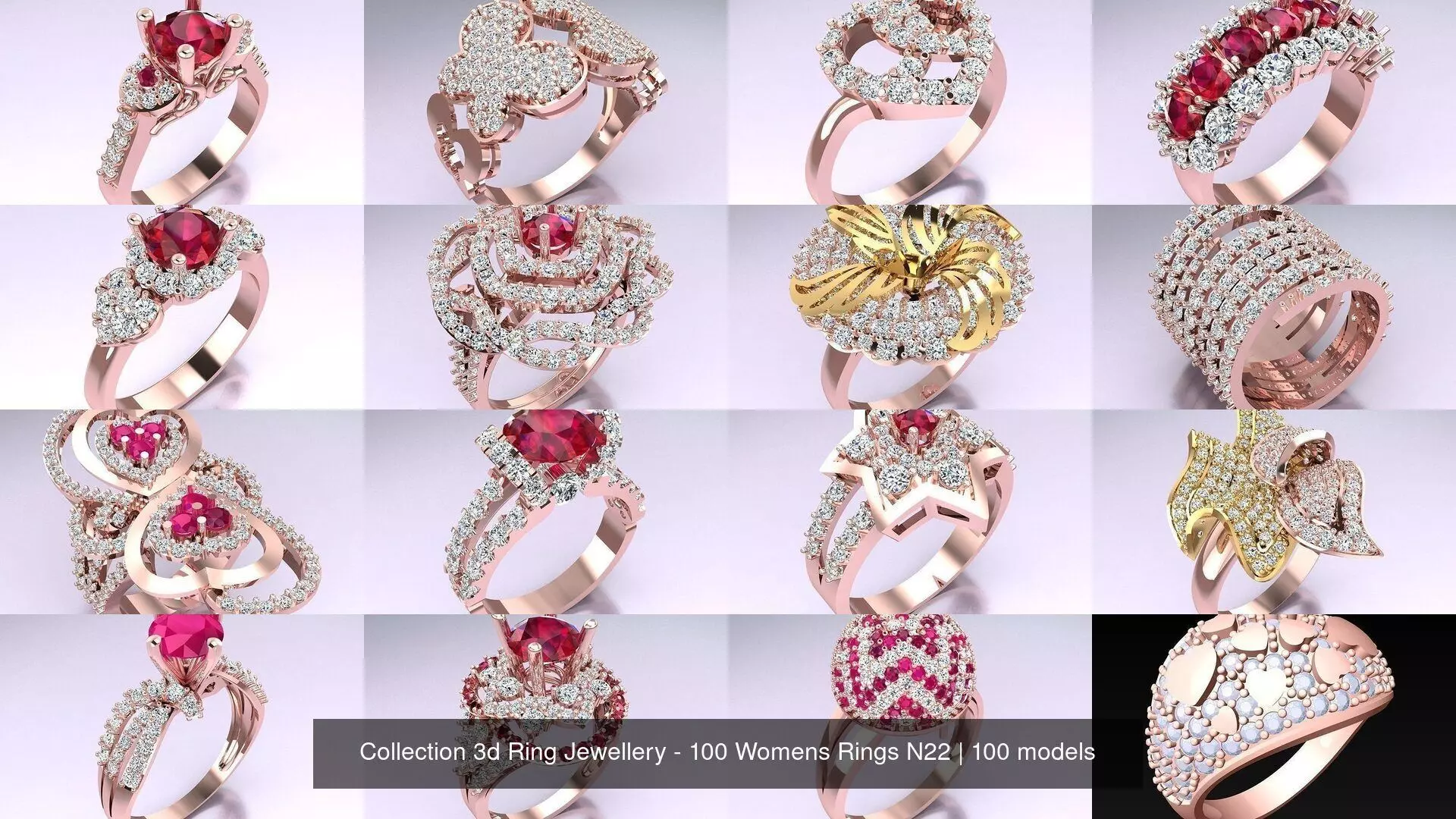 Collection 3d Ring Jewellery - 100 Womens Rings N22 _0