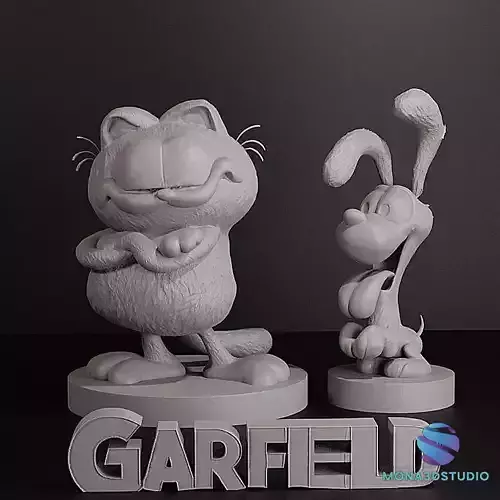 Garfield and Odie - Garfield Logo 3D Model Fan Art Set 3D print model