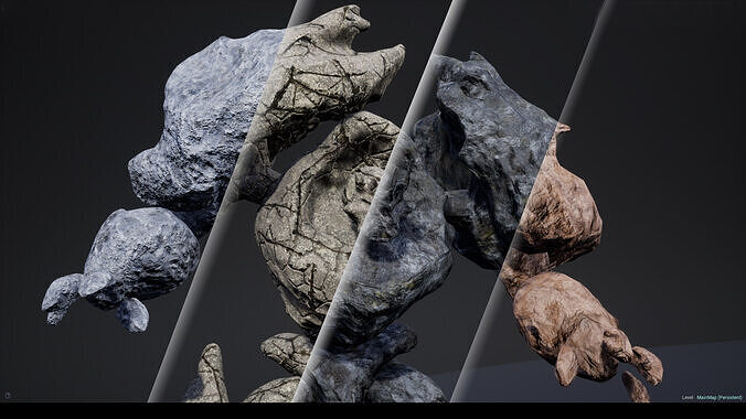 Stone golem low-poly game engine ready 3D model Low-poly 3D model