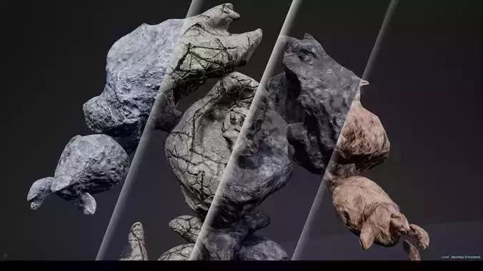 Stone golem low-poly game engine ready 3D model Low-poly 3D model
