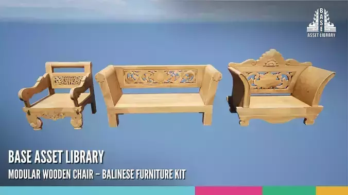 Balinese Chairs Traditional Wooden Seating Set