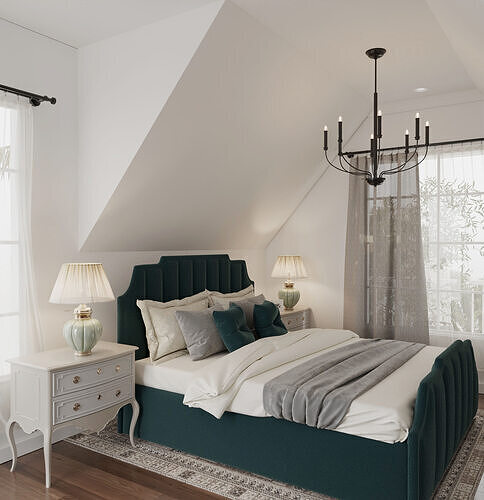 Luxury Four-Bedroom Interior High-End Furniture from Real Stores 3D model 6