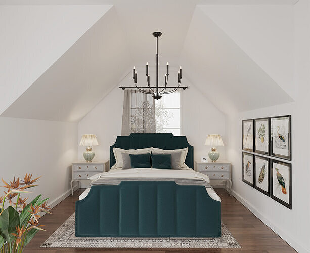 Luxury Four-Bedroom Interior High-End Furniture from Real Stores 3D model 4
