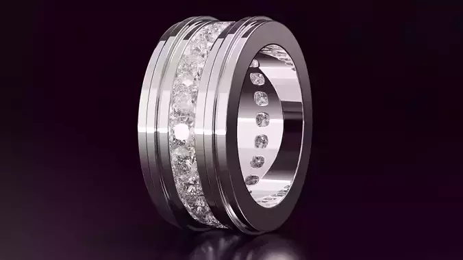 channel set cushion square eternity band N10 54EU size 3D print model
