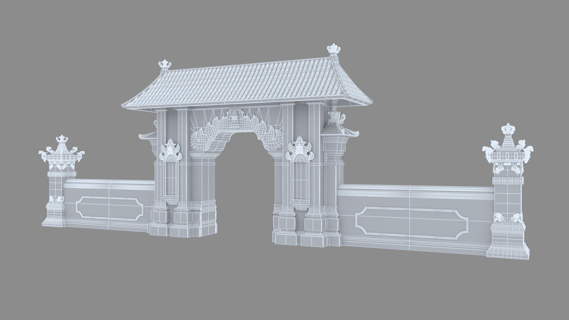 Gapura Wall Bali Generic B Variation 3D model_9