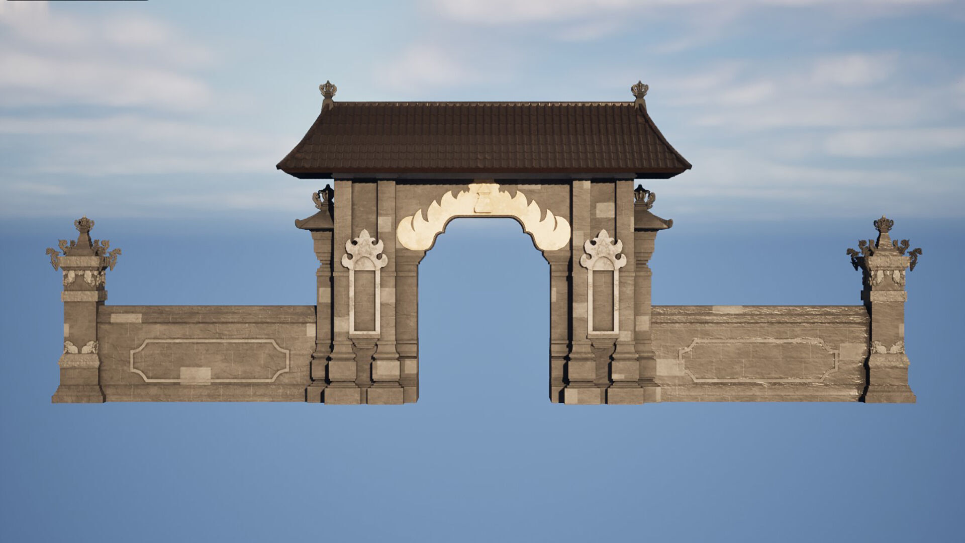 Gapura Wall Bali Generic B Variation 3D model_4