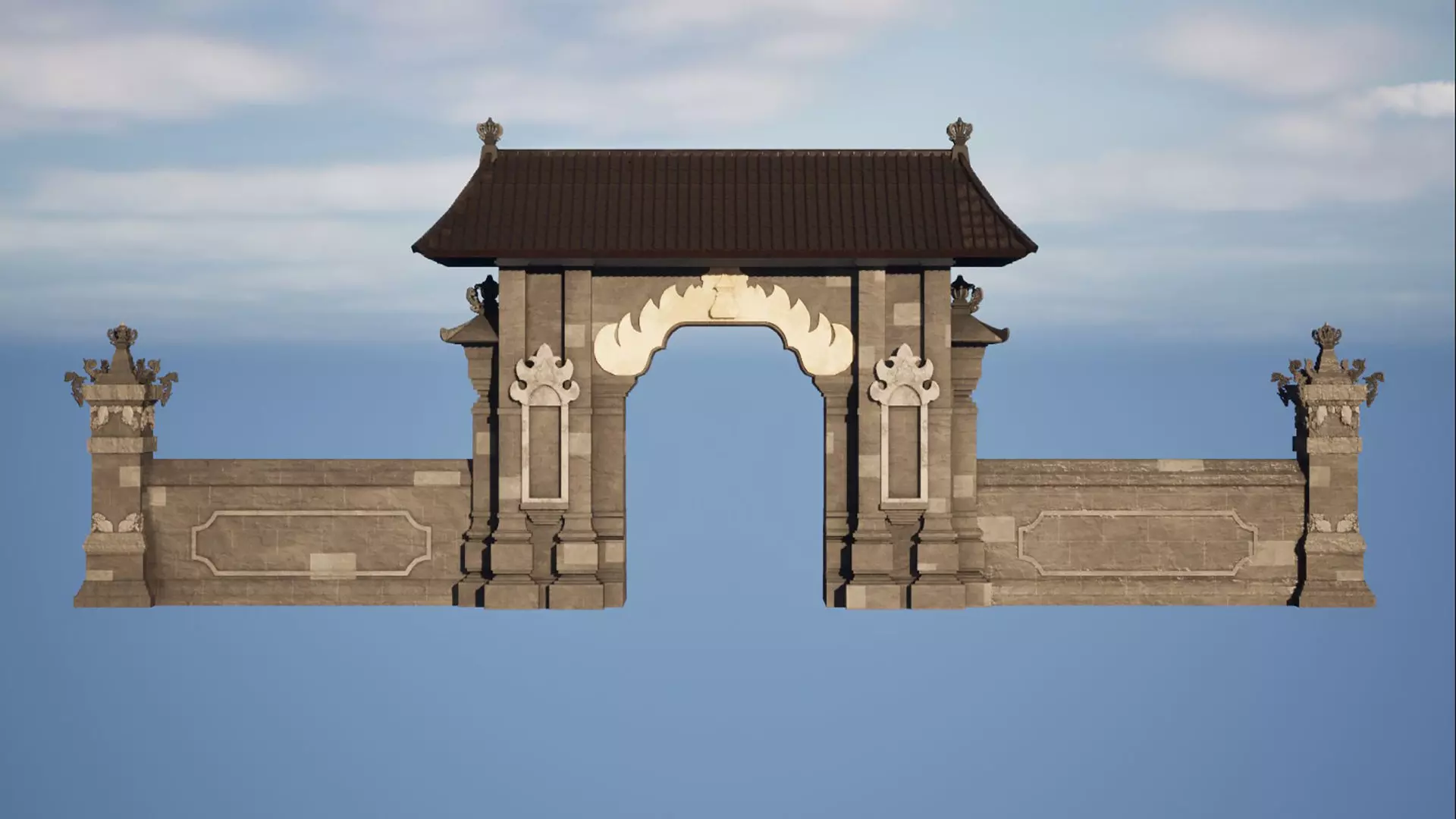 Gapura Wall Bali Generic B Variation 3D model_0