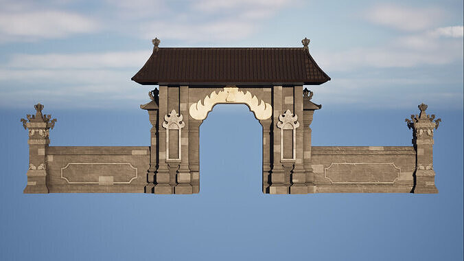 Gapura Wall Bali Generic B Variation 3D model