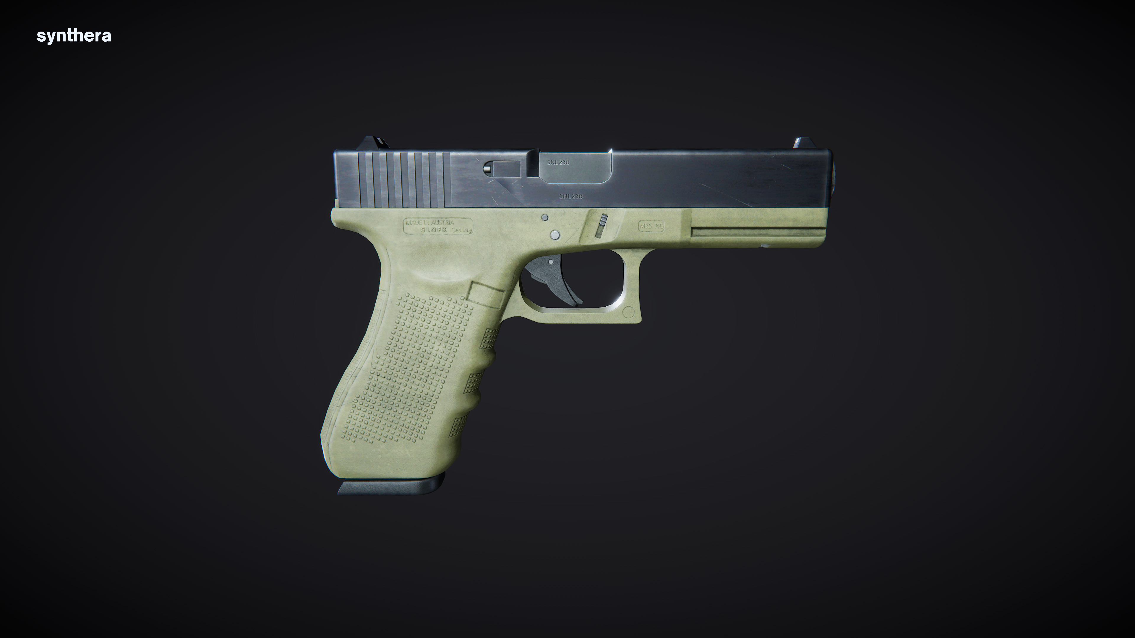 Glock-17 Gen4 Green Active 3D model_3