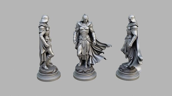 Warrior Statue Low-poly 3D model